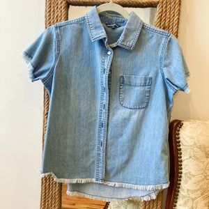 90s Denim button short sleeve shirt